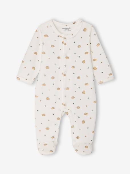 Pack of 2 baby sleepsuits with front opening cappuccino+pale pink+sage green 