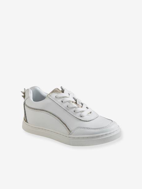 Leather Trainers, with Pineapple, for Girls White 