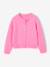 Button-through cardigan with long sleeves for girls blue+bordeaux red+rose 