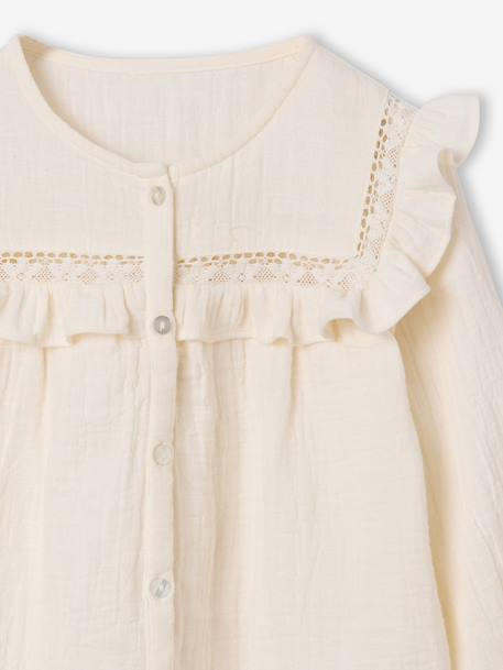 Long-sleeved shirt for girls rosy+slate blue+vanilla 