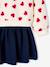 2-in-1-Effect Dress in Dual Fabric anthracite+navy blue+red 