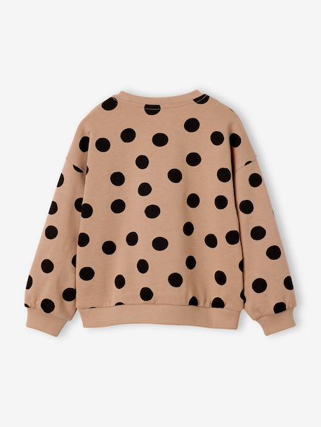 Round-neck sweatshirt for girls ecru+ivory+pale pink+taupe 