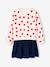 2-in-1-Effect Dress in Dual Fabric anthracite+navy blue+red 