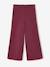 Girls' wide leggings lined with fleece knit emerald green+navy blue+plum 