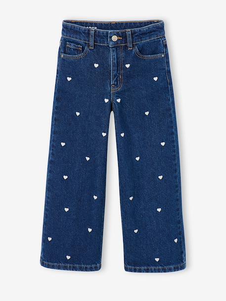 Embroidered Susan wide-leg jeans for girls bleached denim+deep blue+denim blue+medium blue 