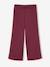 Girls' wide leggings lined with fleece knit emerald green+navy blue+plum 