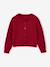 Button-through cardigan with long sleeves for girls blue+bordeaux red+rose 