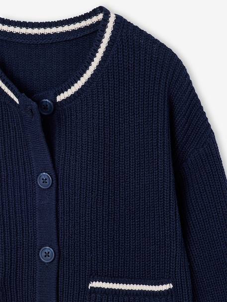 Knit cardigan for girls navy blue 
