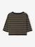 Long-sleeved striped T-shirt for baby cappuccino+khaki 