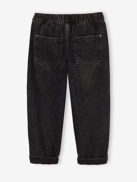 Loose-fit jeans for boys black+double stone 