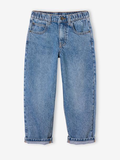 Loose-fit jeans for boys black+double stone 