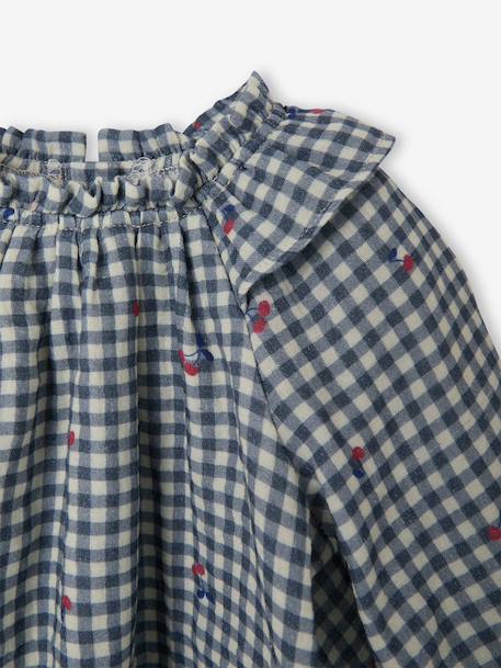 Long-sleeved blouse for baby girls grey blue 