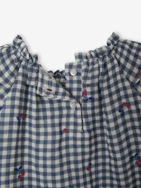 Long-sleeved blouse for baby girls grey blue 