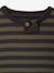 Long-sleeved striped T-shirt for baby cappuccino+khaki 