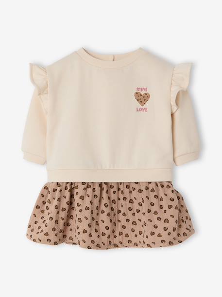 Long-sleeved dress for baby girls vanilla 