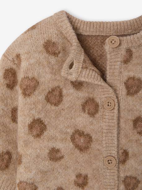 Buttoned cardigan for baby girls marl beige 