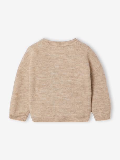 Long-sleeved jumper for baby marl beige 