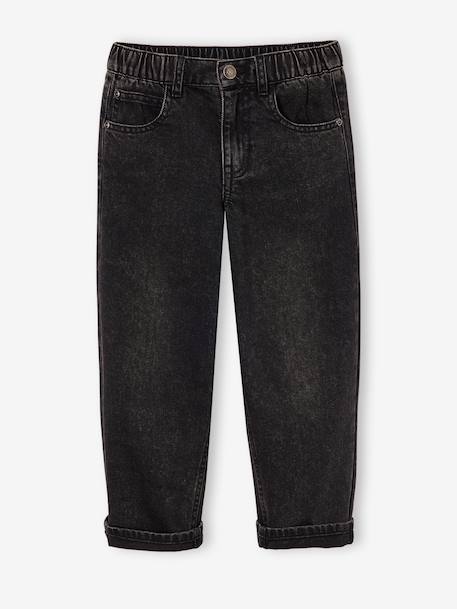Loose-fit jeans for boys black+double stone 