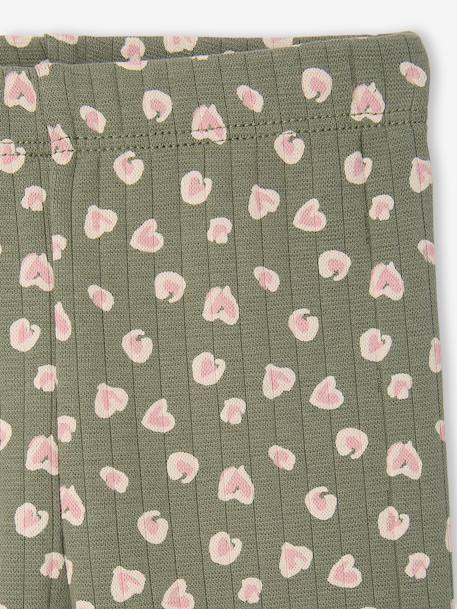 Printed Ribbed Knit Leggings for Babies sage green+taupe 