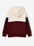 Boys' colour block hooded sweatshirt bordeaux red+red 