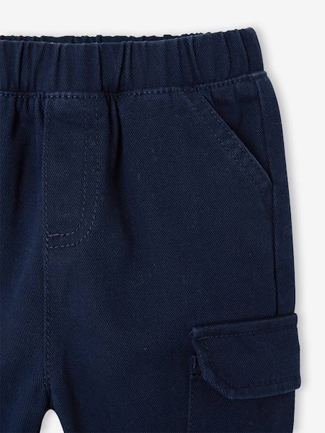Twill Cargo Trousers for Babies navy blue+olive 