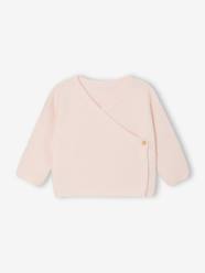 Baby-Wrap-Over Cardigan in Wool & Cotton for Babies