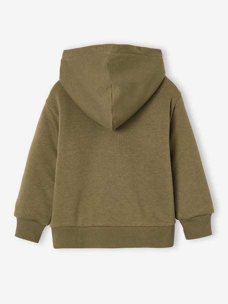 Zip-up hooded sweatshirt for boys khaki+navy blue 