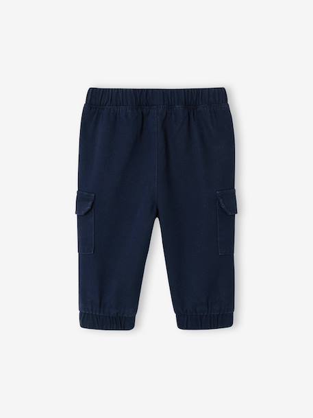 Twill Cargo Trousers for Babies navy blue+olive 