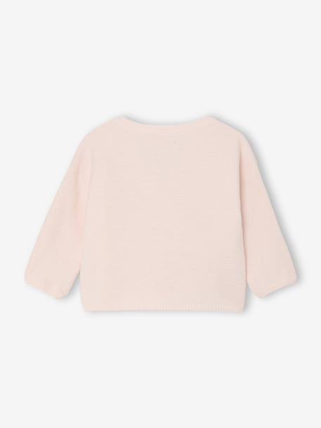Wrap-Over Cardigan in Wool & Cotton for Babies cappuccino+marl beige+pale pink+sage green+white 