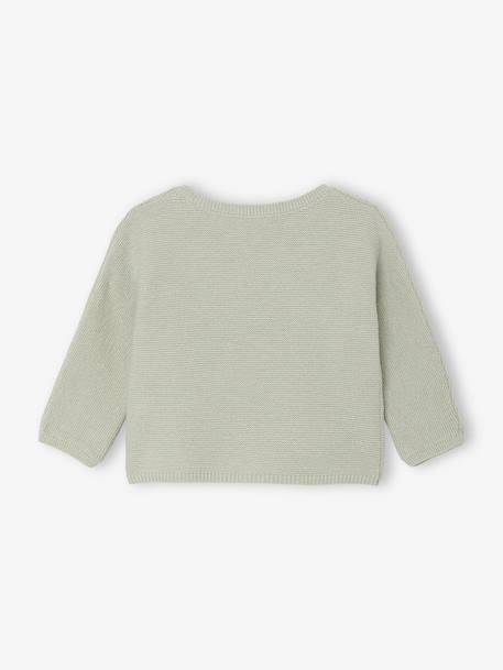 Wrap-Over Cardigan in Wool & Cotton for Babies cappuccino+marl beige+pale pink+sage green+white 