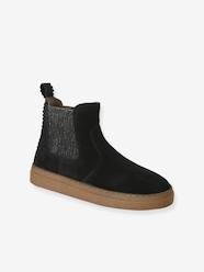 Shoes-Girls Footwear-Leather Boots with Elastic & Zip, for Girls