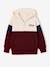 Boys' colour block hooded sweatshirt bordeaux red+red 