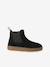 Leather Boots with Elastic & Zip, for Girls black+camel+gold+navy blue 