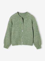 -Long-sleeved knitted cardigan for girls