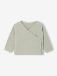 Baby-Wrap-Over Cardigan in Wool & Cotton for Babies