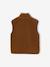 Sleeveless sherpa cardigan for boys caramel+ecru 