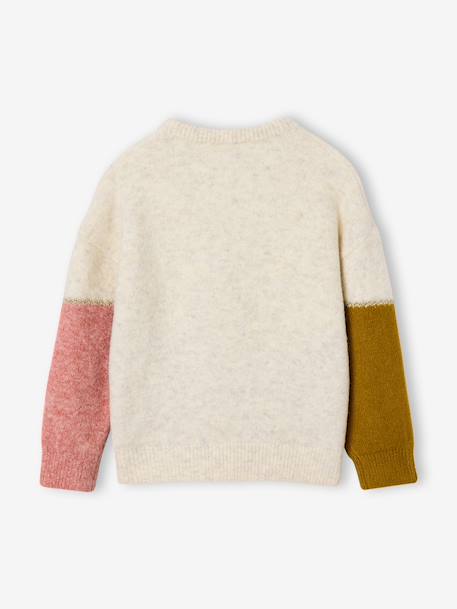 Long-sleeved knitwear jumper for girls olive+rosy 