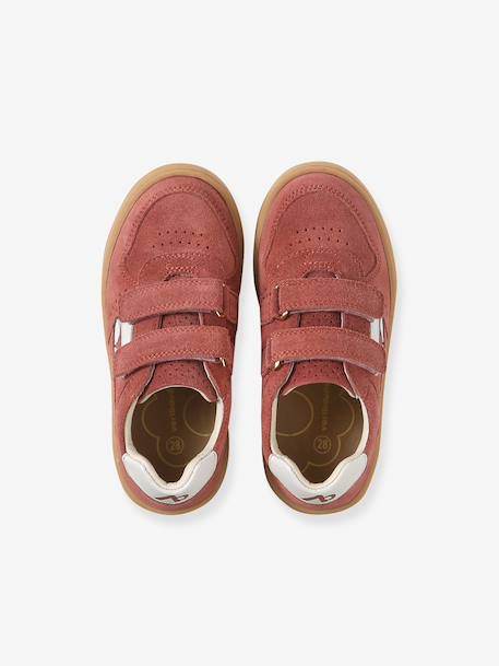 Pair of girls leather trainers beige+brown+golden yellow+old rose 