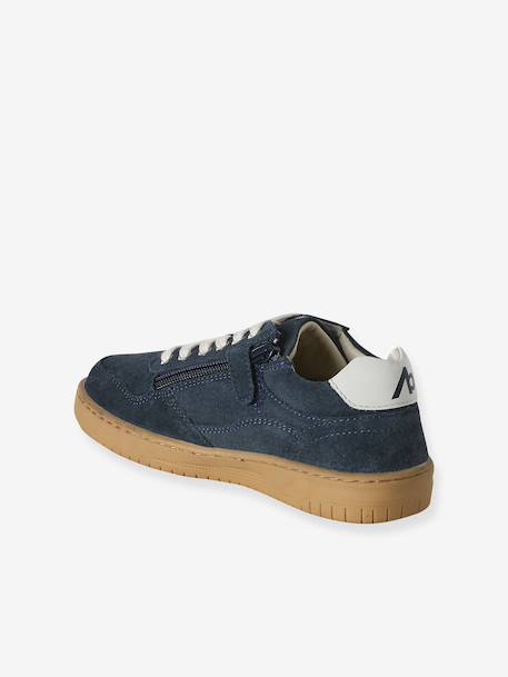 Pair of boys leather trainers navy blue 