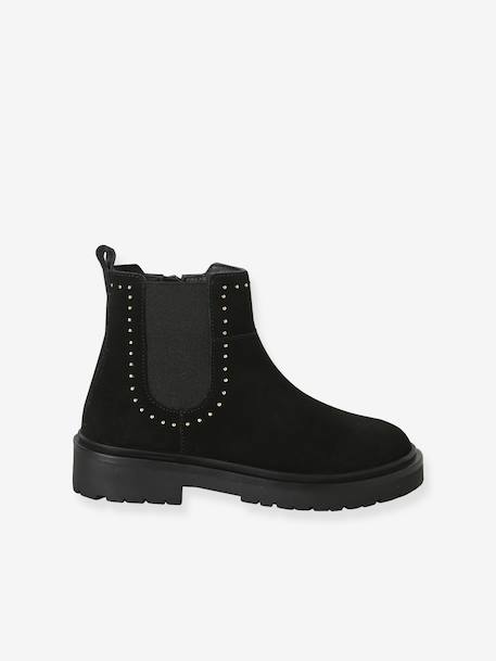 Pair of girls leather boots black 