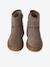 Pair of girls leather boots taupe 