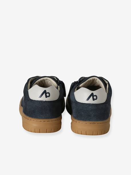 Pair of boys leather trainers navy blue 