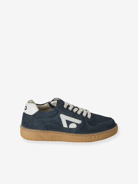 Pair of boys leather trainers navy blue 