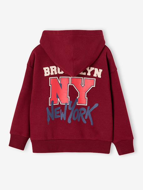 Hooded sweatshirt for boys marl red+navy blue 