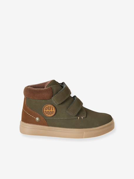 Pair of boys boots with straps khaki+navy blue 