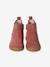 Leather Zipped & Elasticated Chelsea Boots for Babies dark brown+golden yellow+navy blue+old rose 