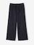 Wide-leg knitted trousers for girls anthracite+beige 