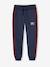 Boys' joggers with side stripe bordeaux red+green+marl grey+red 