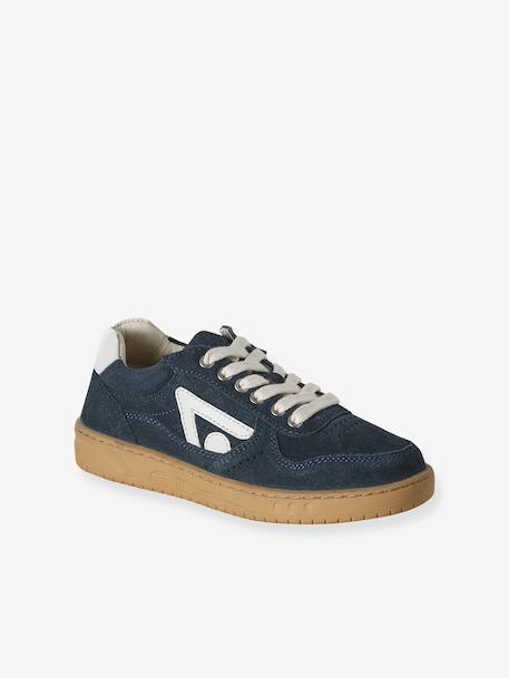 Pair of boys leather trainers navy blue 