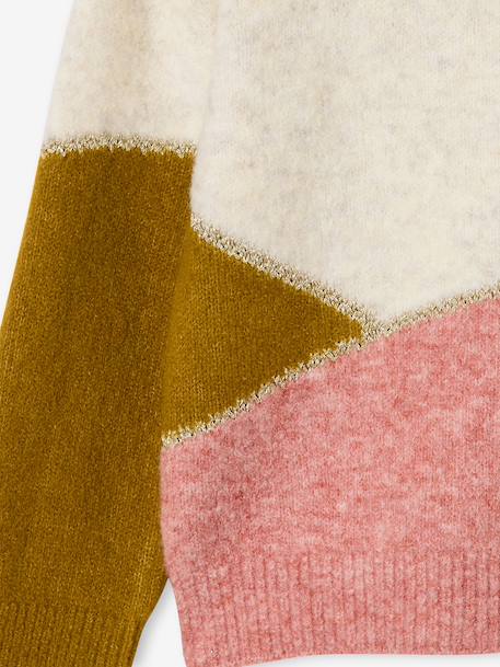 Long-sleeved knitwear jumper for girls olive+rosy 